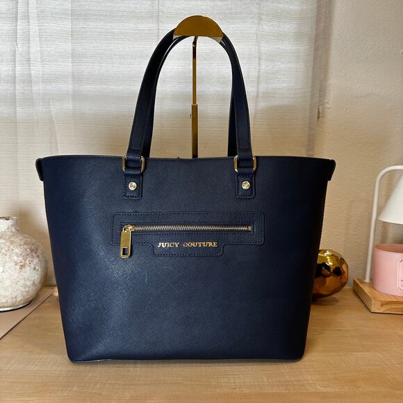 JUICY‎ COUTURE Navy Saffiano Leather Tote - Picture 2 of 15